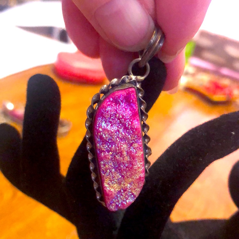 Pretty Pink Druzzy Pendant